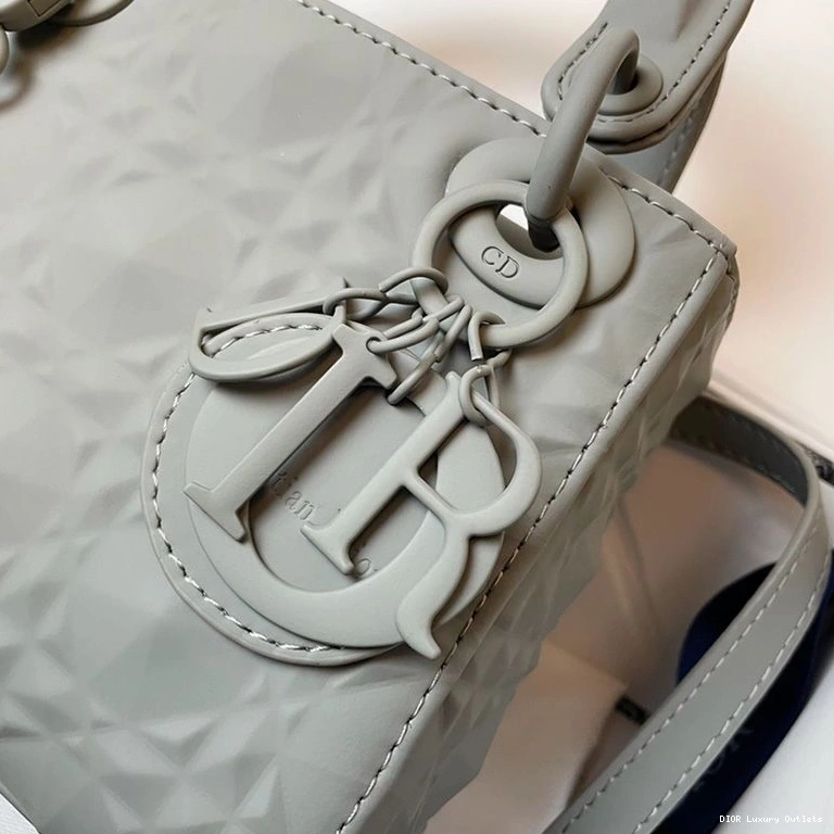 Cheap Bag Lady Cannage Frosted Mini Calfskin Ultramatte Grey Dior 0710 Luxury
